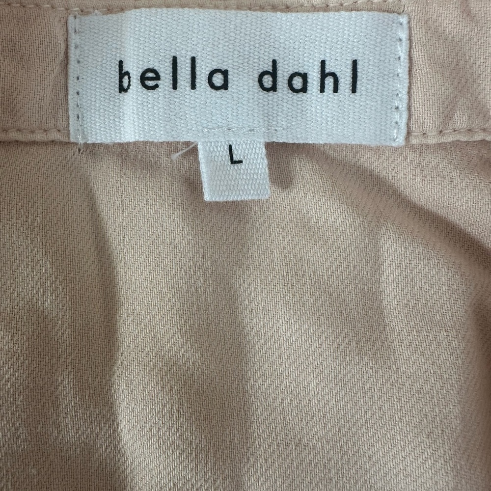 Bella Dahl Pink Shirt L Sleeveless Collar Button Down Cotton Linen NWT $119 - Picture 4 of 11